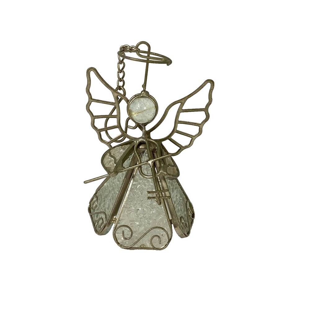 hanging angel figurine playing string instrument violin